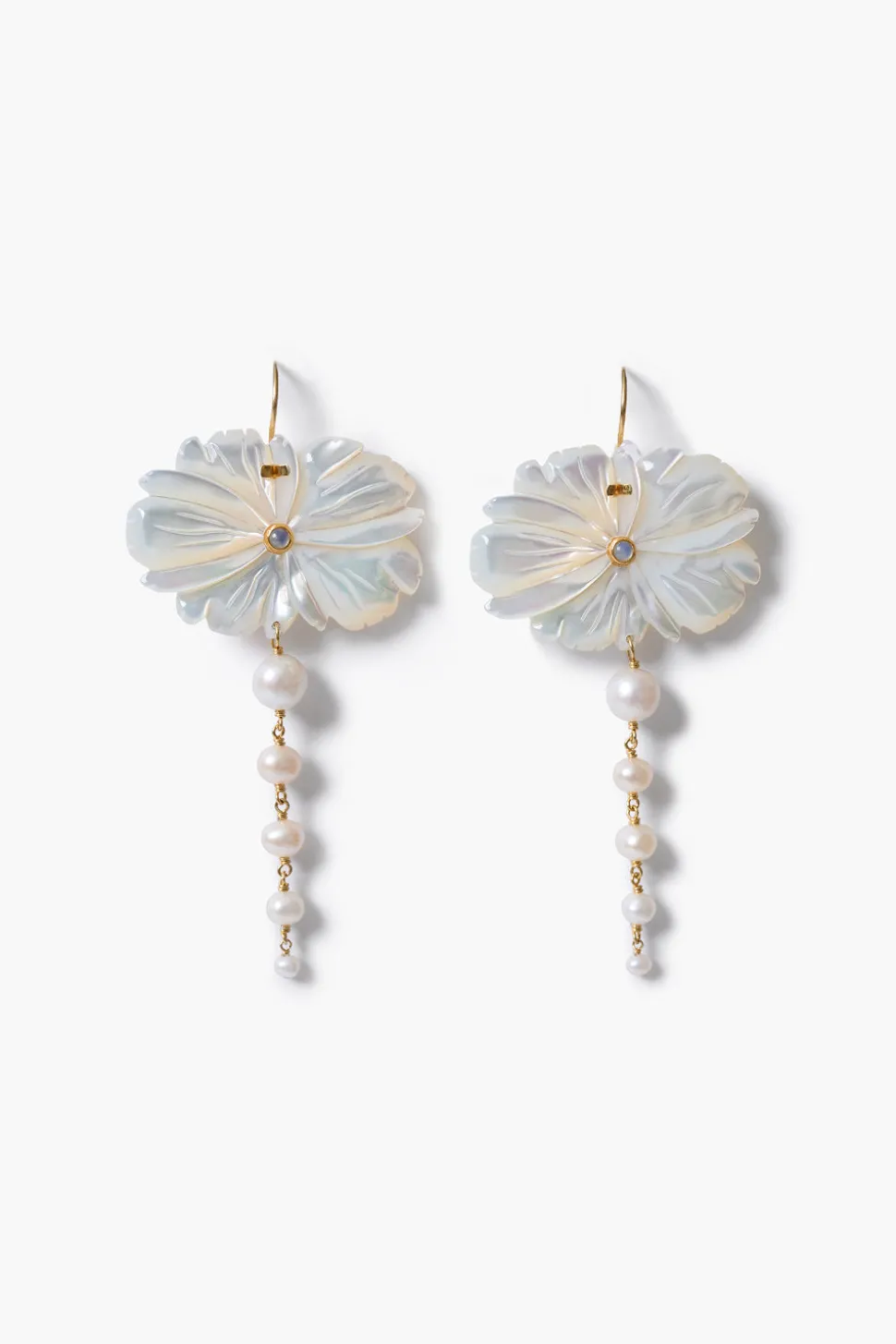 Magnolia Drop Earrings White