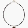 Marfa Braided Leather Necklace Smoky Quartz