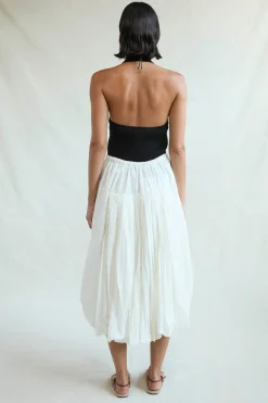 Million Pleats Bubble Skirt Natural