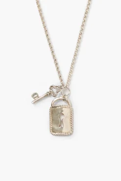 Mini Padlock Necklace Silver