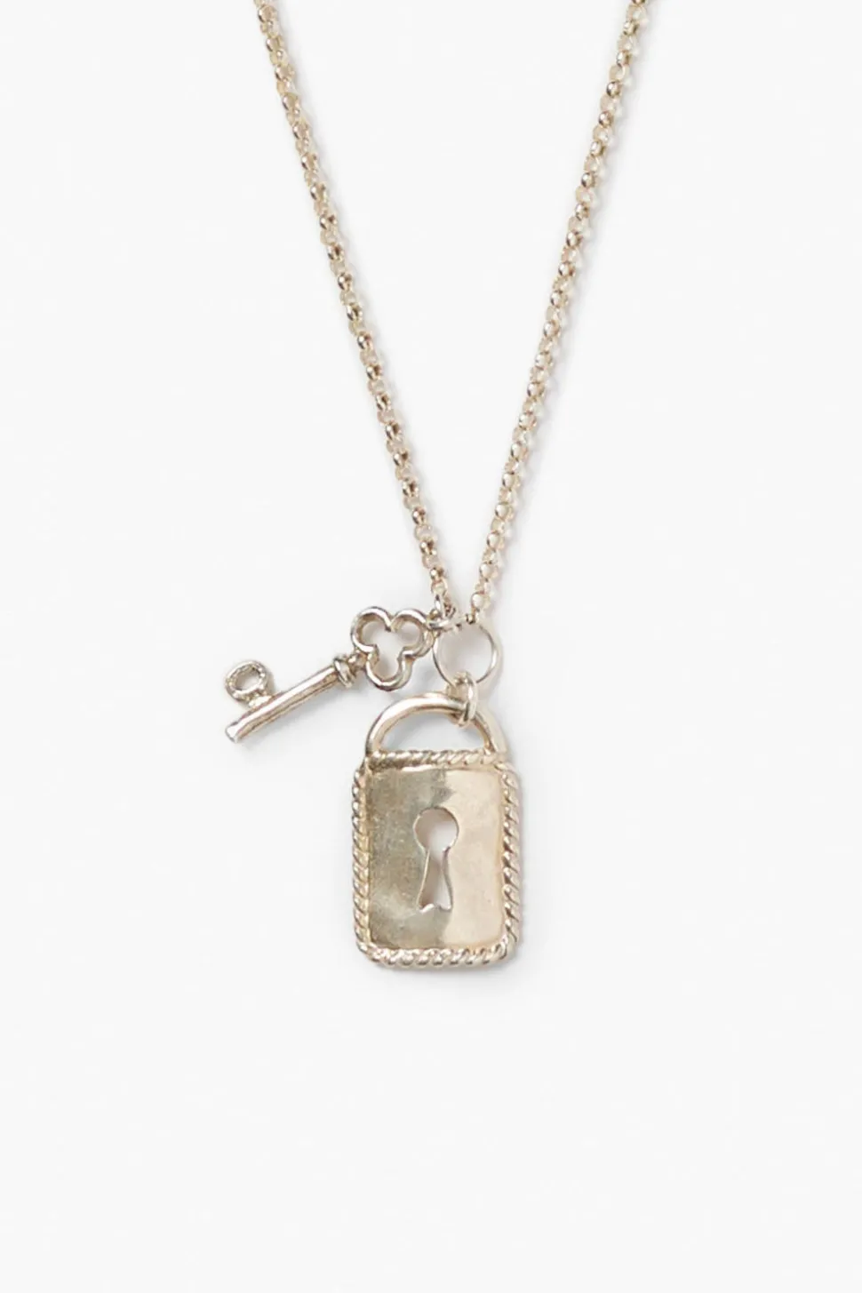 Mini Padlock Necklace Silver