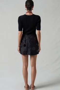 Mirror Mini Skirt Black