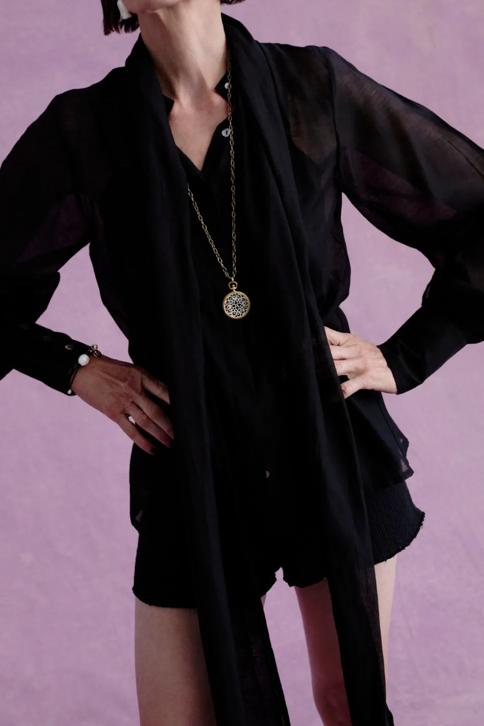 Nicola Scarf Blouse Black