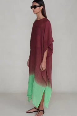 Ombre Crinkle Caftan Mahogany