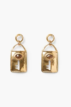 Padlock Earrings Gold
