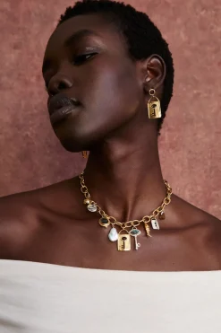 Padlock Earrings Gold