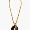 Padlock Necklace Black Horn