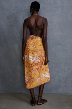 Paisley Printed Sarong Marigold