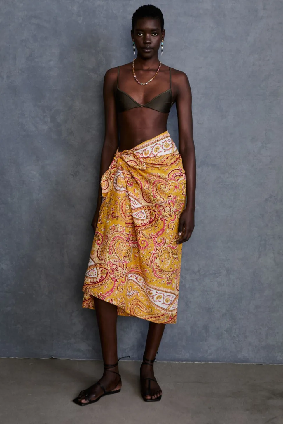 Paisley Printed Sarong Marigold