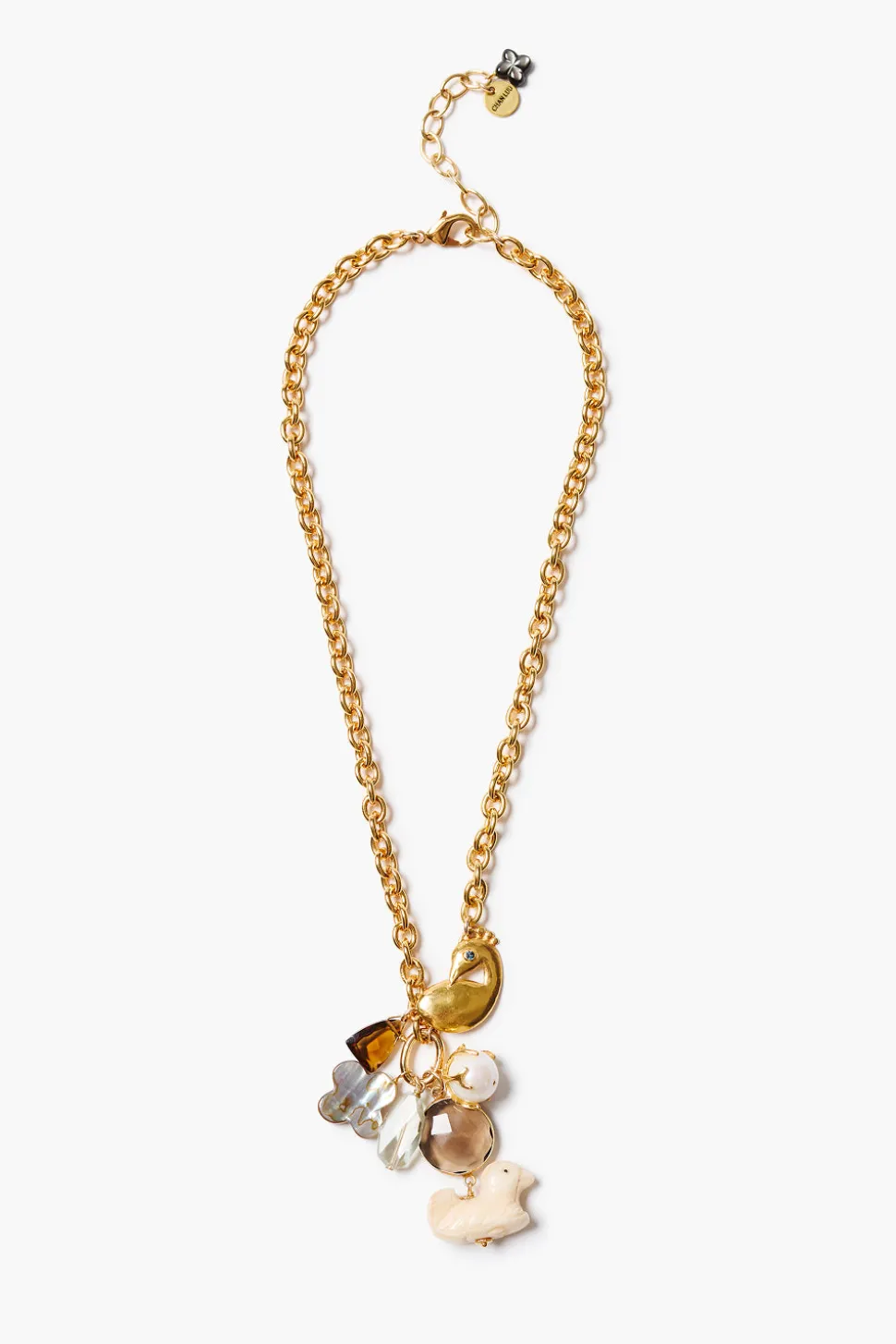 Peacock Charm Necklace Multi