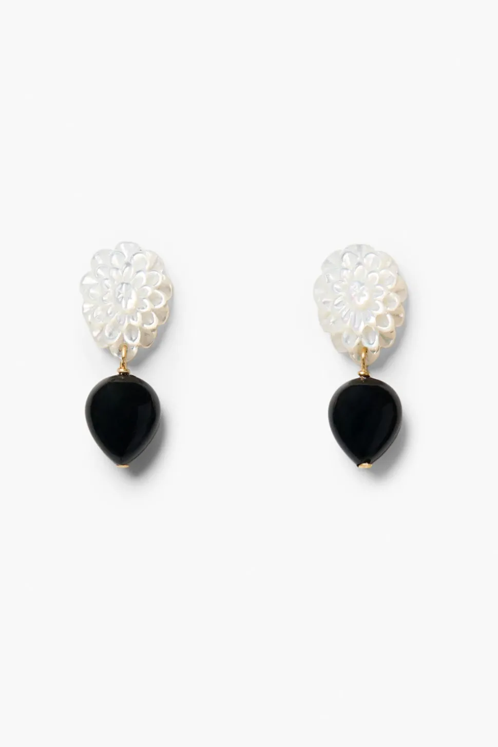 Peony Drop Earrings White MOP