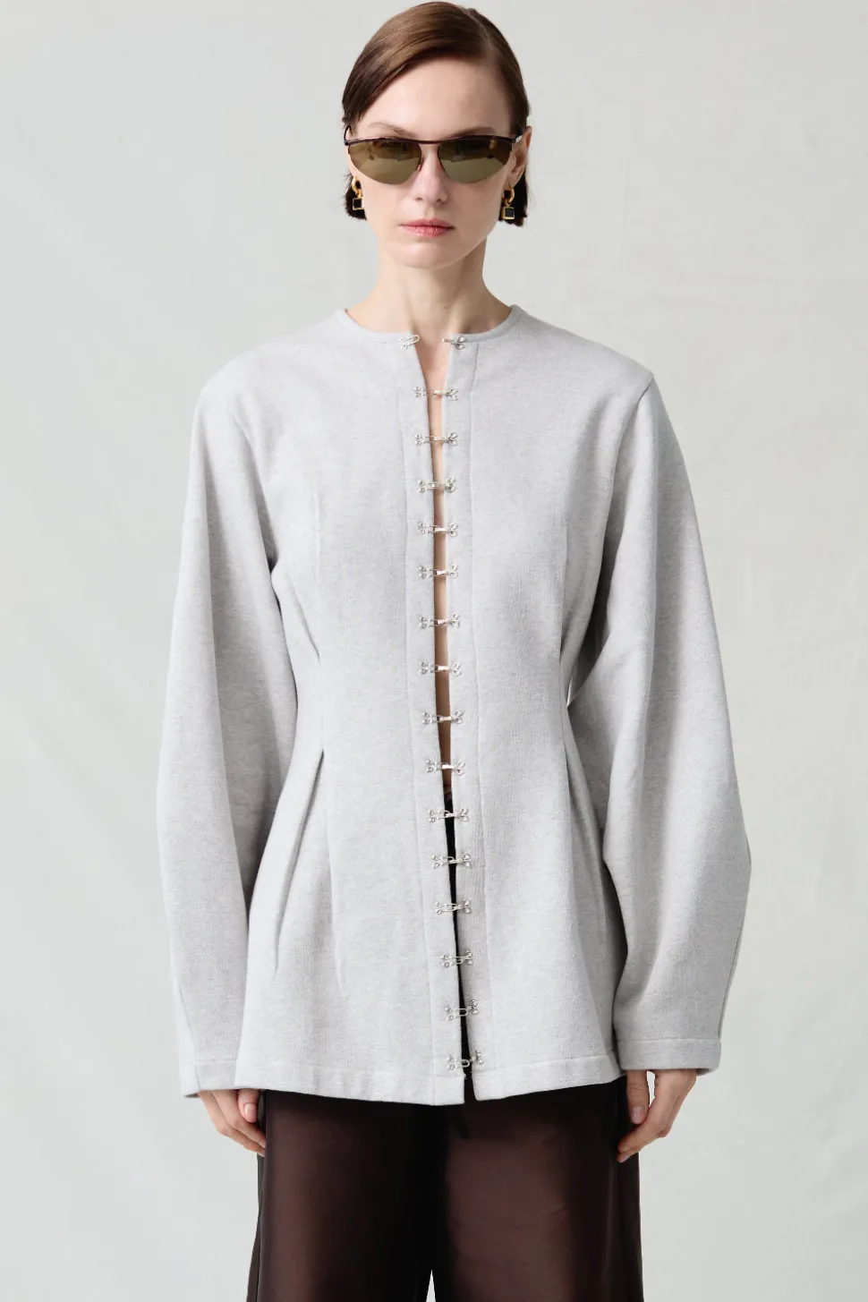 Pinch Waist Cardigan Heather Grey