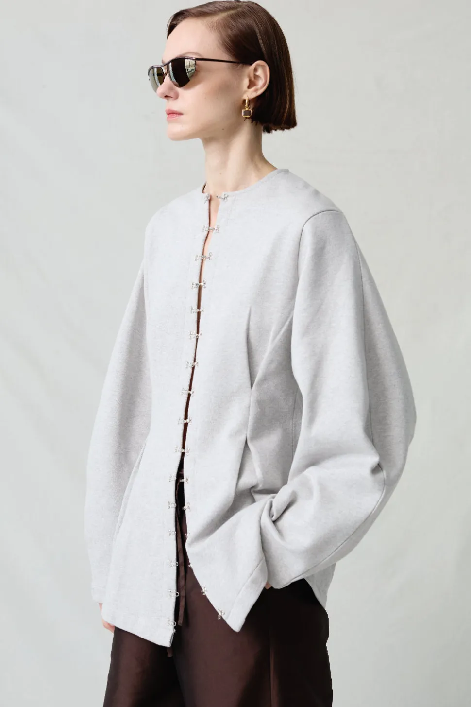 Pinch Waist Cardigan Heather Grey