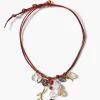 Romy Leather Charm Necklace Red