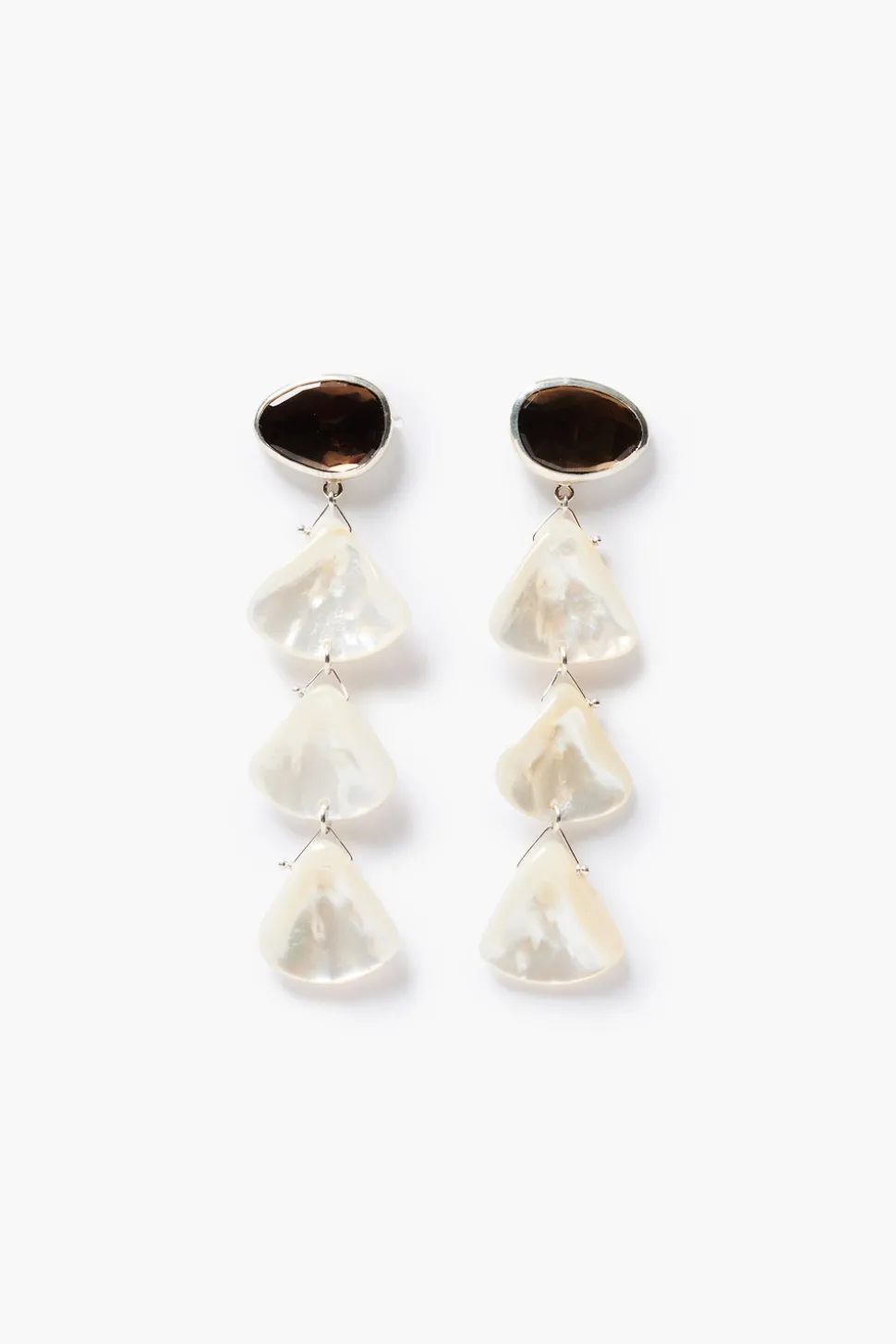 Scale Earrings White MOP