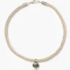 Scallop Twist Cord Necklace Clear Quartz
