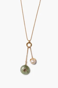 Seed Drop Necklace Prehnite