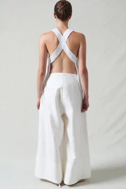 Sequin Apron Top White