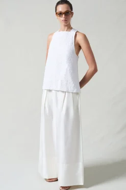 Sequin Apron Top White