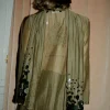 Sequin Cotton Silk Scarf Earth