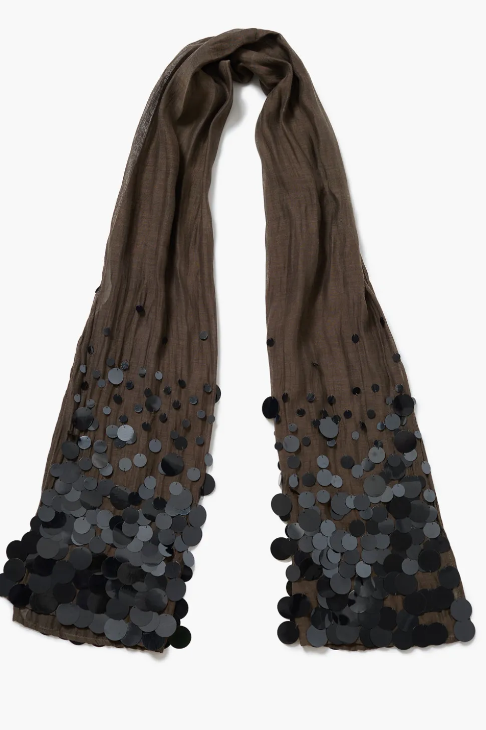 Sequin Cotton Silk Scarf Earth