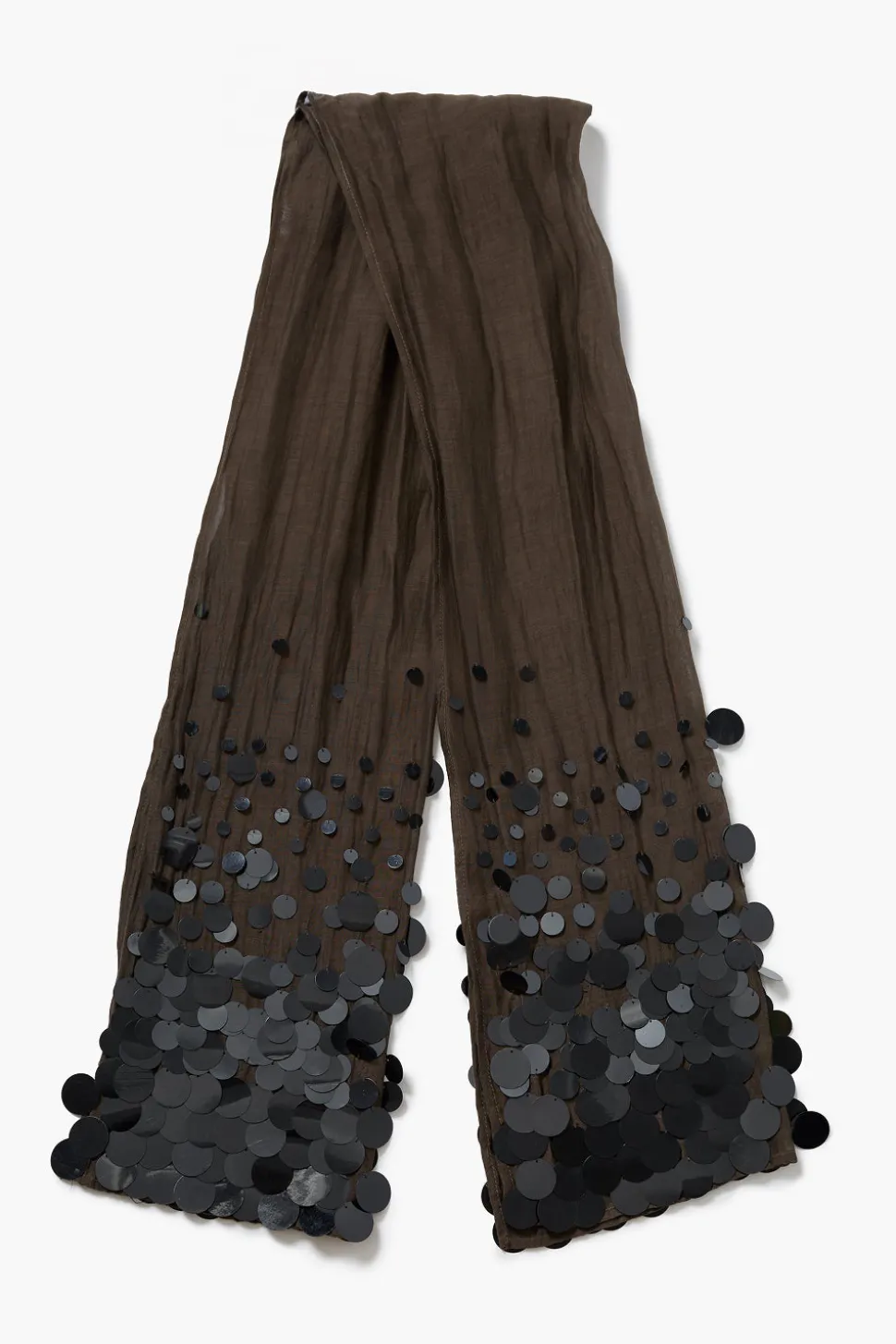 Sequin Cotton Silk Scarf Earth