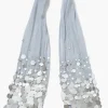 Sequin Cotton Silk Scarf Fog