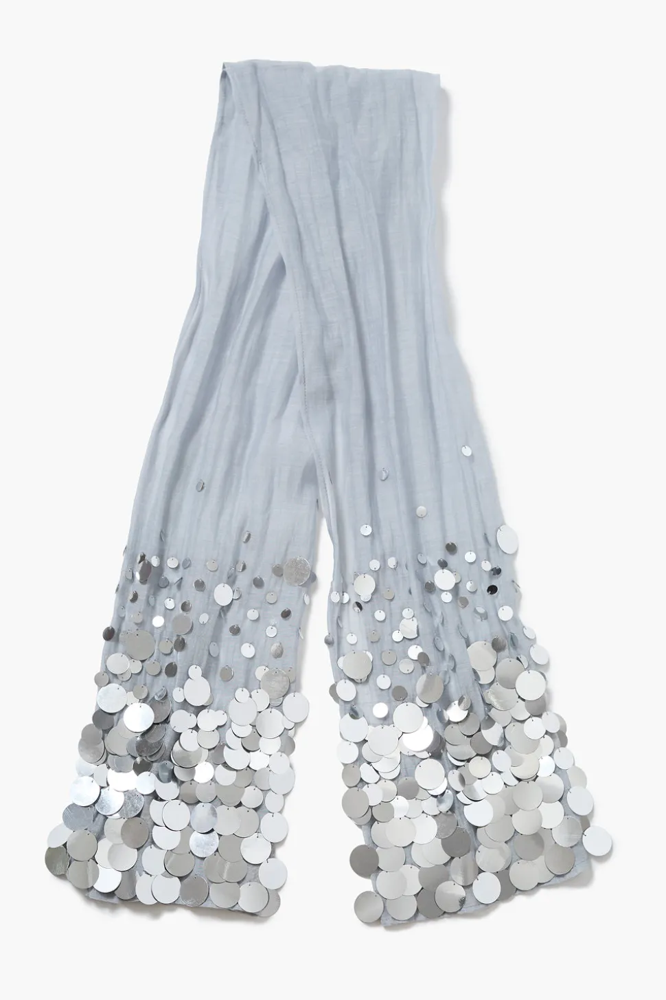 Sequin Cotton Silk Scarf Fog