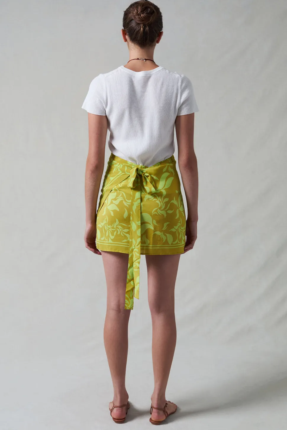 Silk Mini Wrap Skirt Soleil