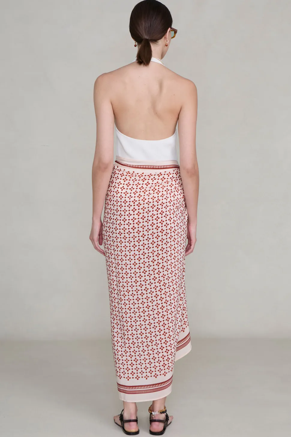 Silk Printed Sarong Pink Sand
