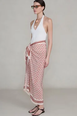 Silk Printed Sarong Pink Sand