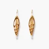 Sliced Shell Earrings Yellow Gold