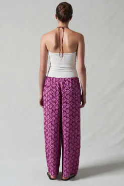 Soleil Silk Drawstring Pant Orchid
