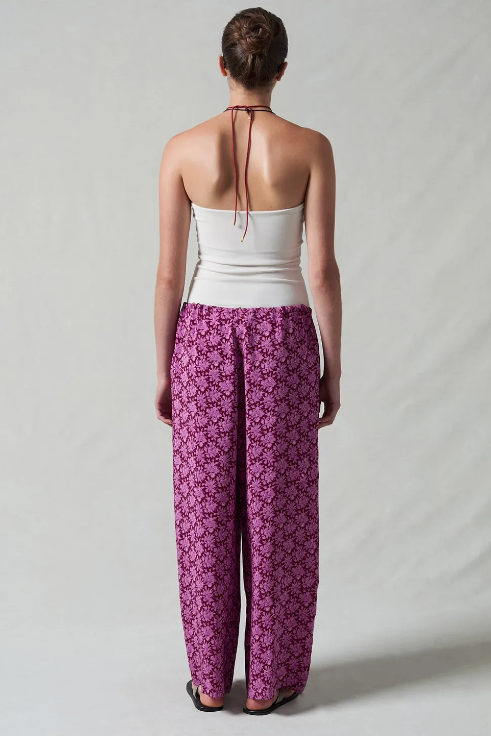 Soleil Silk Drawstring Pant Orchid