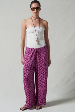 Soleil Silk Drawstring Pant Orchid
