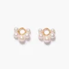 Soleil Stud Earrings White Pearl