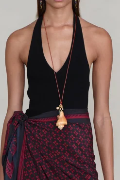 Spiral Shell Charm Necklace Multi