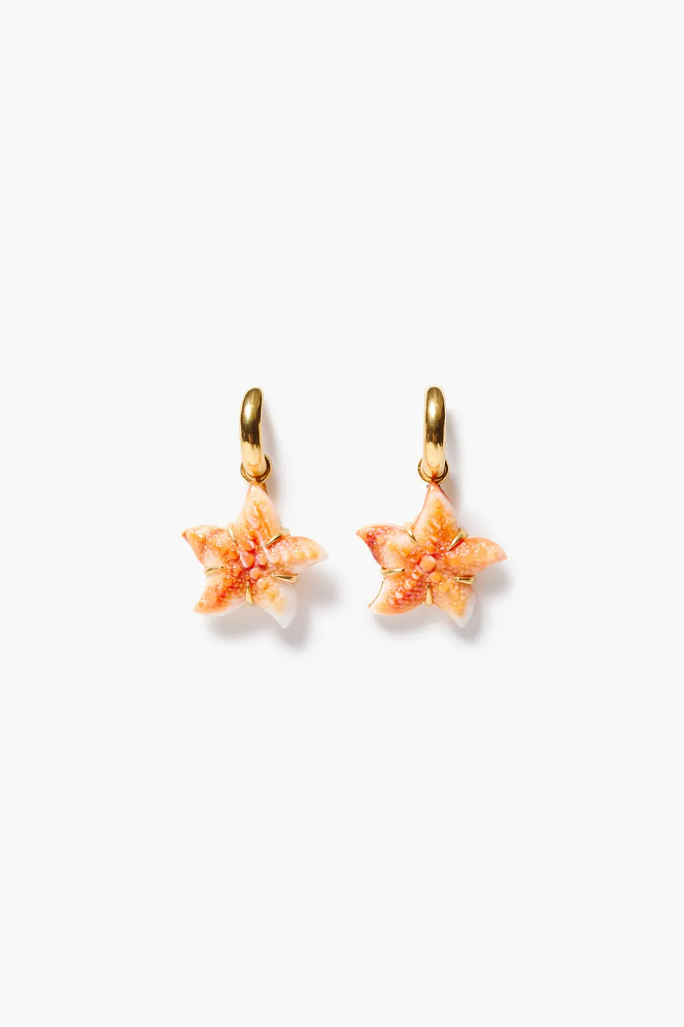 Starfish Hoop Earrings Orange