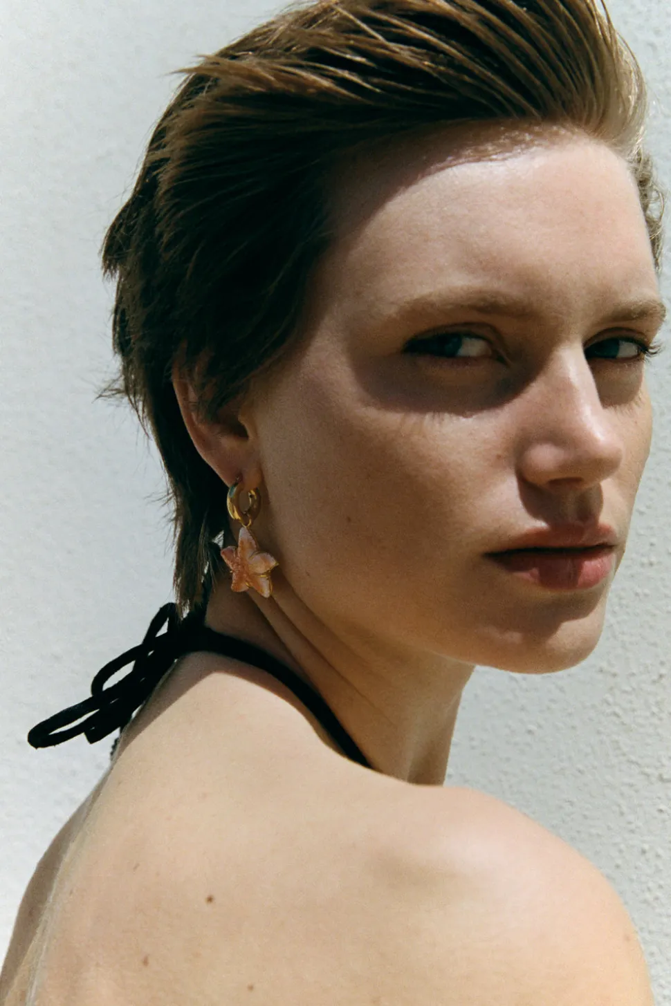 Starfish Hoop Earrings Orange