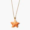 Starfish Pendant Necklace Orange