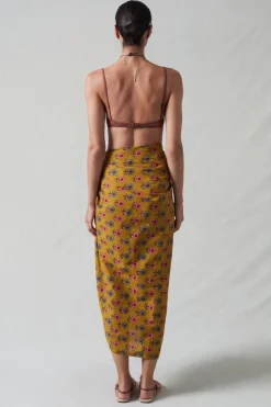 Sunflower Printed Sarong Mustard