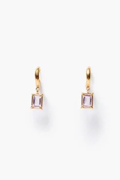 Tabby Hoop Earrings Amethyst
