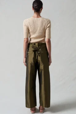 Techno Taffeta Barrel Pant Olive