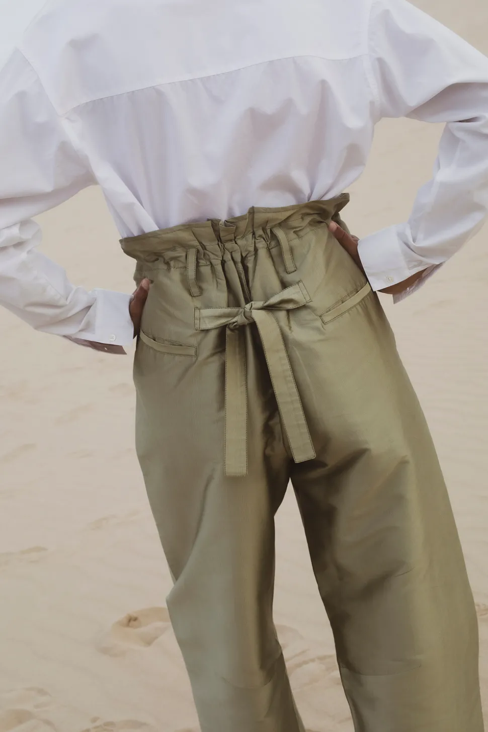 Techno Taffeta Barrel Pant Sage