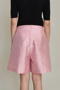 Techno Taffeta Long Shorts Rose