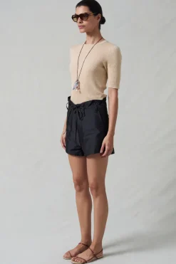 Techno Taffeta Shorts Black