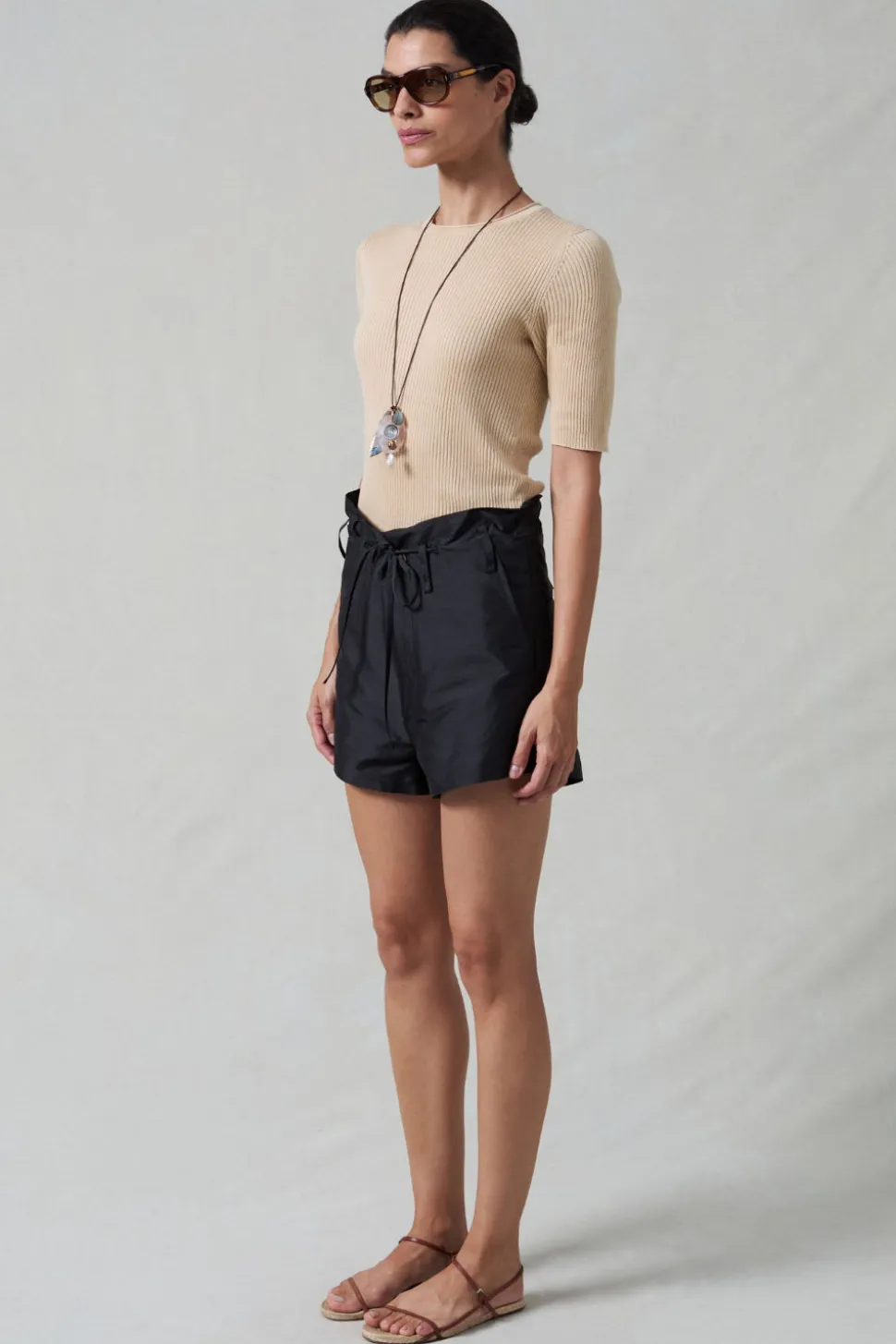 Techno Taffeta Shorts Black