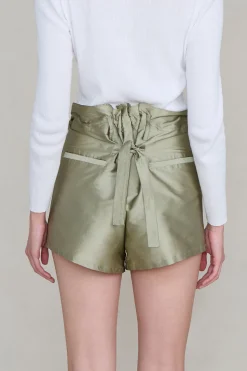 Techno Taffeta Shorts Sage