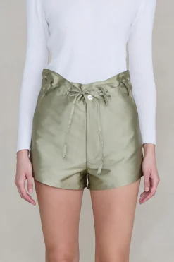 Techno Taffeta Shorts Sage