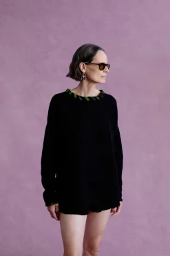 Whipstitch Sweater Black